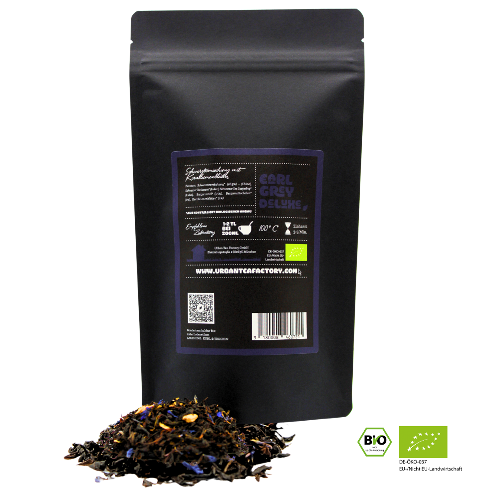 Earl Grey Deluxe - Schwarzteemischung mit Kornblumen - 90g - Bio
