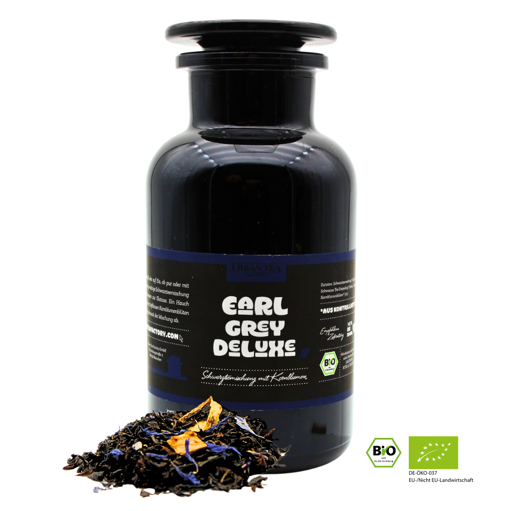 Earl Grey Deluxe - Bio Schwarzteemischung mit Kornblumen - Buffetglas - 90g
