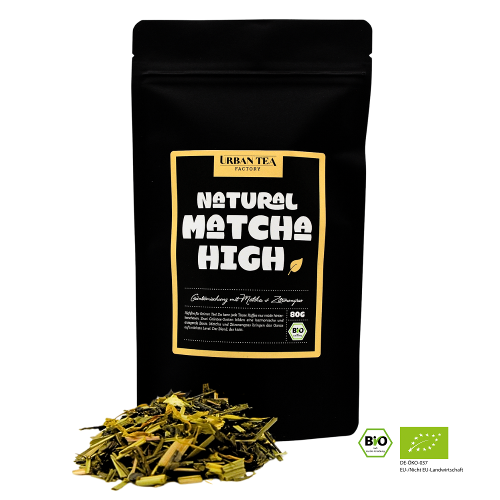 Natural Matcha High - Bio Grünteemischung mit Matcha & Zitronengras - 45g - Dein belebender Genussmoment am Morgen