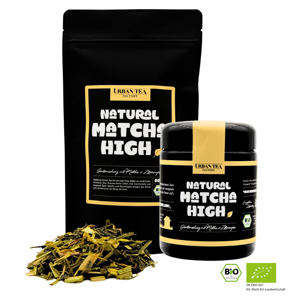 Natural Matcha High - Grünteemischung mit Matcha & Zitronengras - Set - Bio