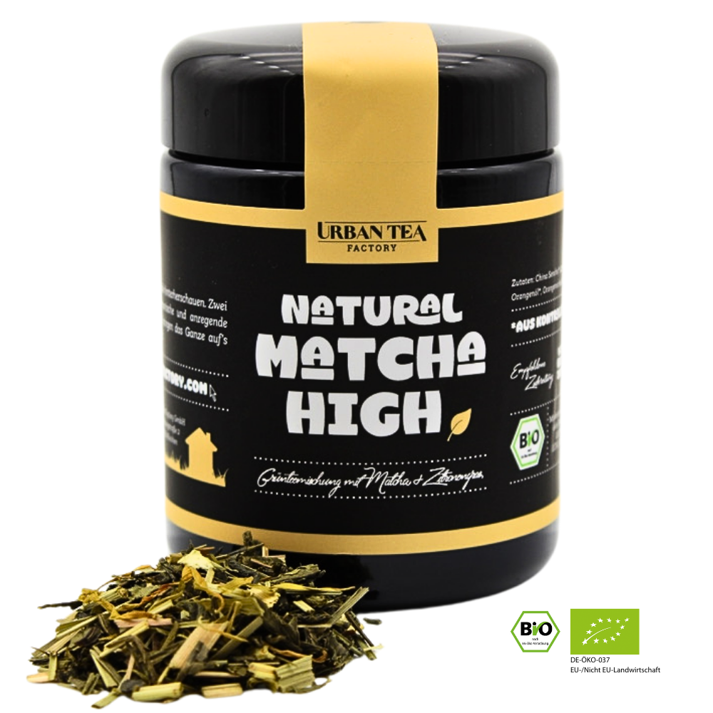 Natural Matcha High - Bio Grünteemischung mit Matcha & Zitronengras - 80g