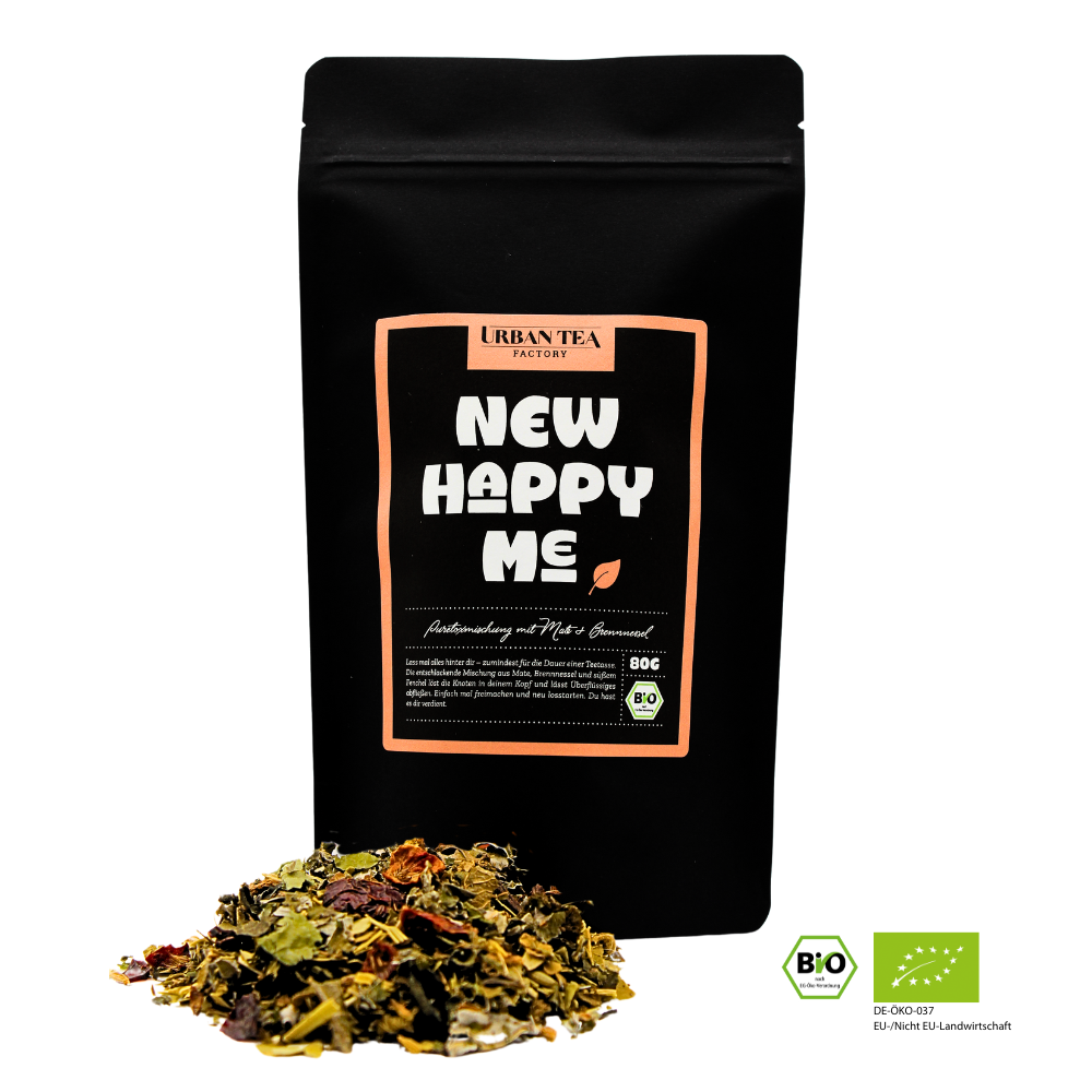 New Happy Me - Bio Puretoxmischung mit Mate & Brennnessel - 50g - Dein bewusster Wohlfühlmoment