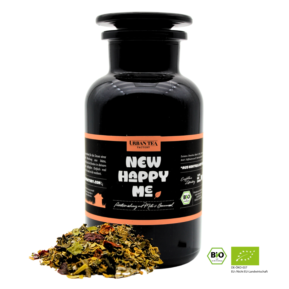 New Happy Me - Bio Puretoxmischung mit Mate & Brennnessel - Buffetglas - 80g