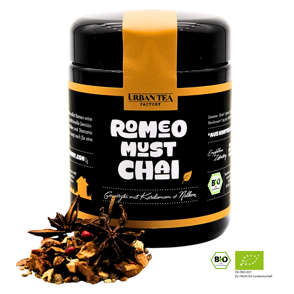 Romeo Must Chai - Bio Gewürztee mit Kardamom & Nelken - 120g - Exotischer Chai-Genuss