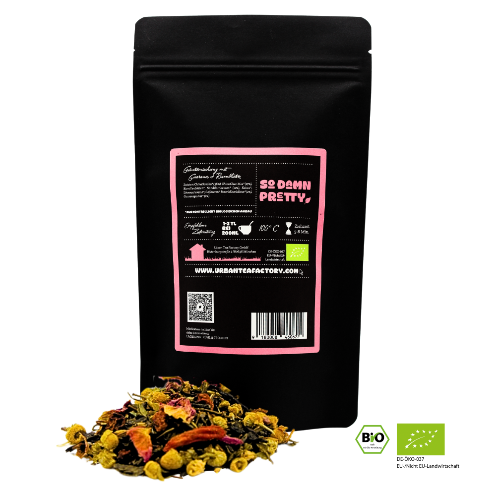 So Damn Pretty - Grünteemischung mit Guarana & Rosenblüten - 100g - Bio