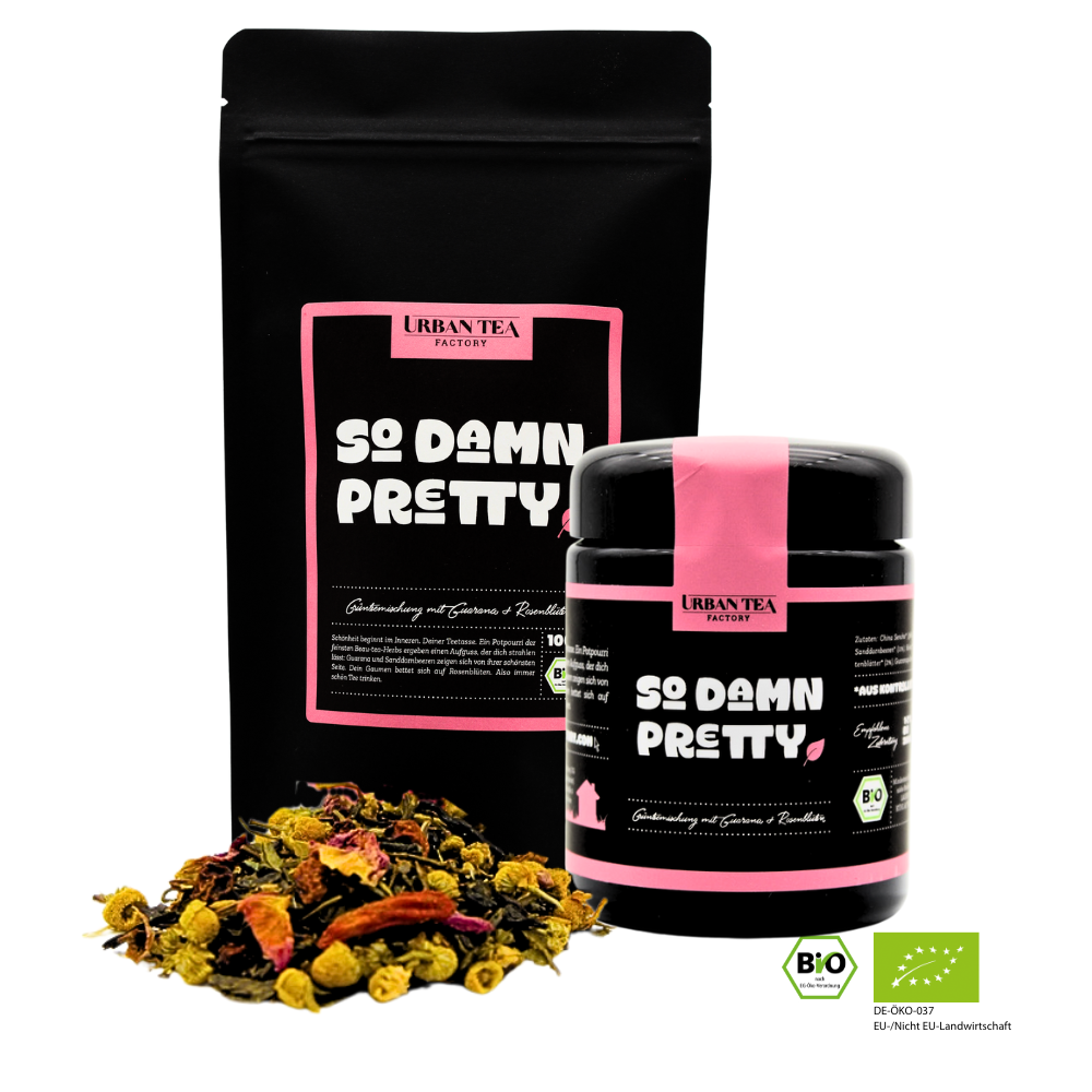 So Damn Pretty - Grünteemischung mit Guarana & Rosenblüten - Set - Bio