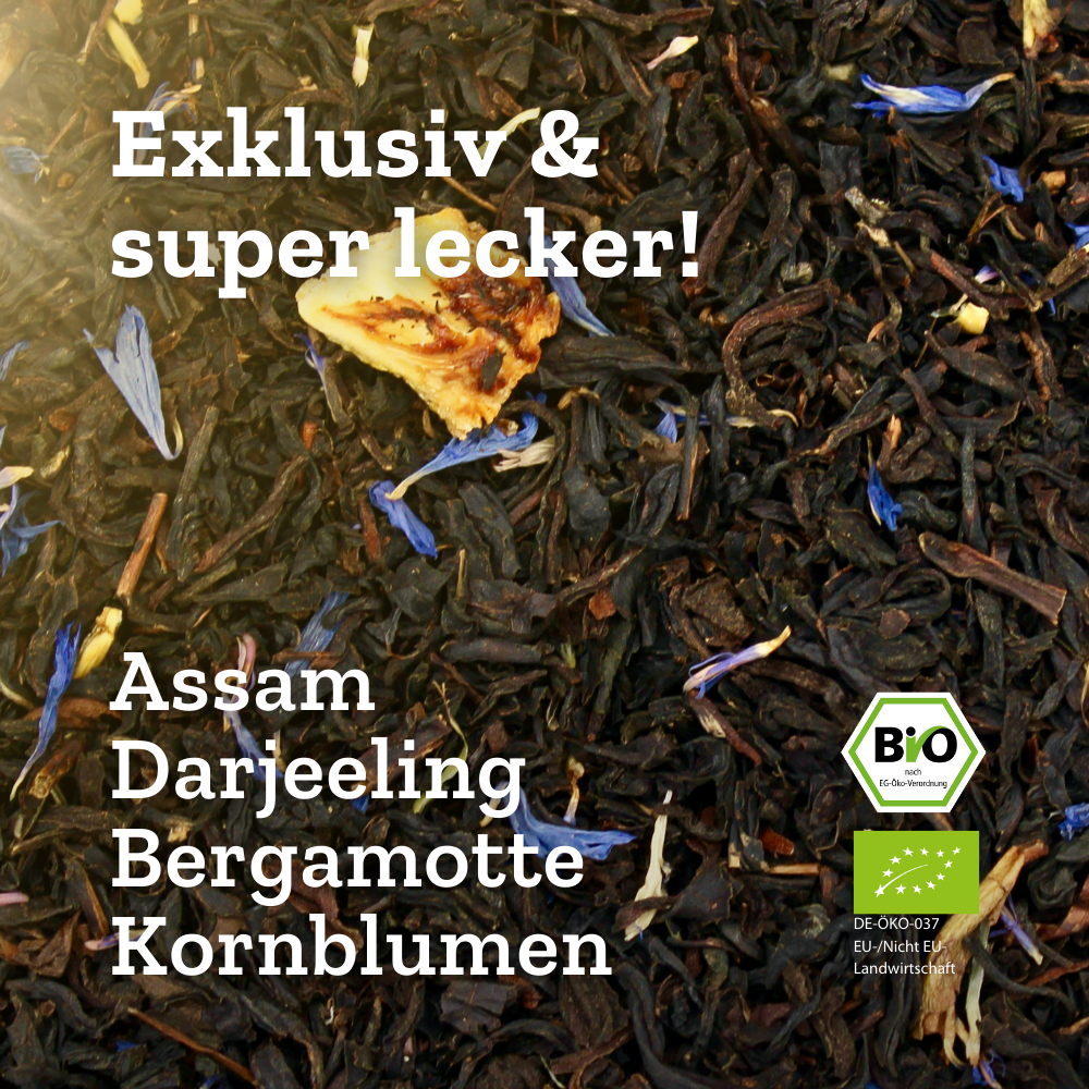 Earl Grey Deluxe - Bio Schwarzteemischung mit Kornblumen - Buffetglas - 90g