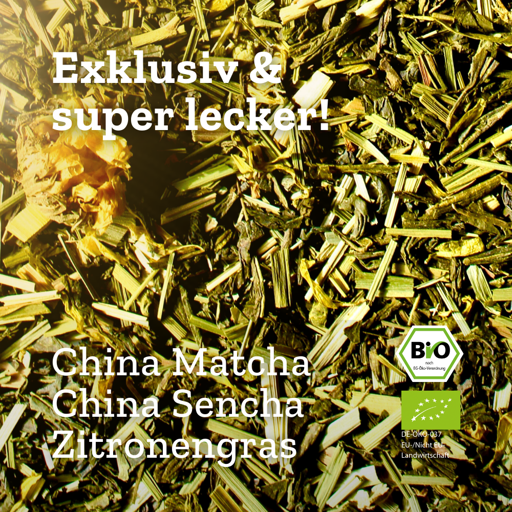 Natural Matcha High - Bio Grünteemischung mit Matcha & Zitronengras - Buffetglas - 80g