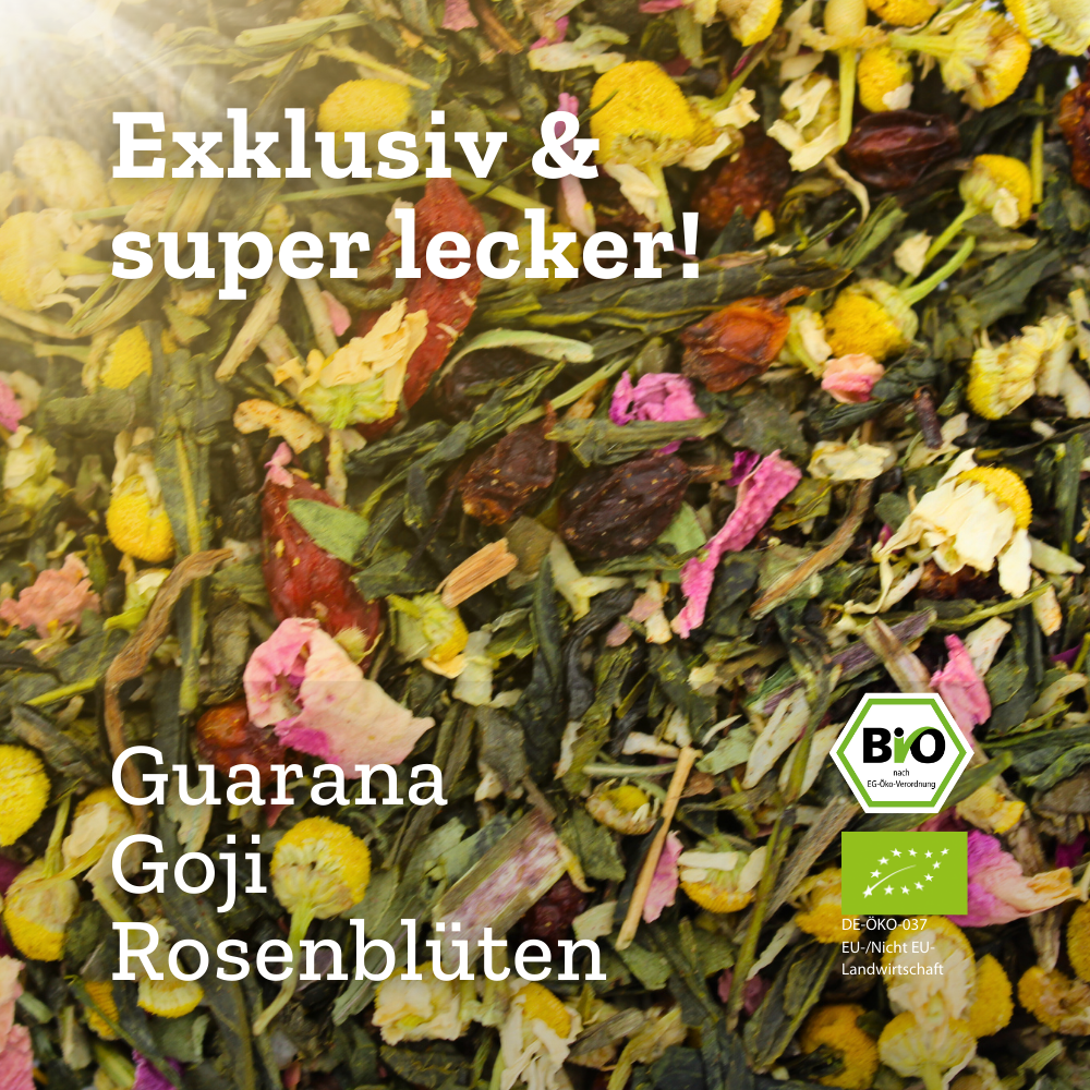 So Damn Pretty - Bio Grünteemischung mit Guarana & Rosenblüten - Buffetglas - 100g
