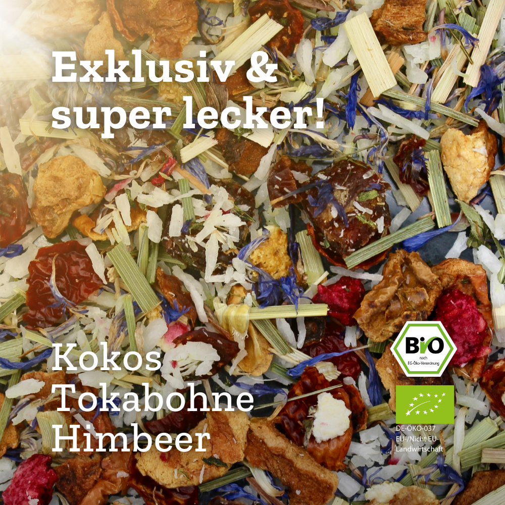 Tropic Like It's Hot - Bio Früchtetee mit Himbeer & Tonkabohne - Buffetglas - 120g