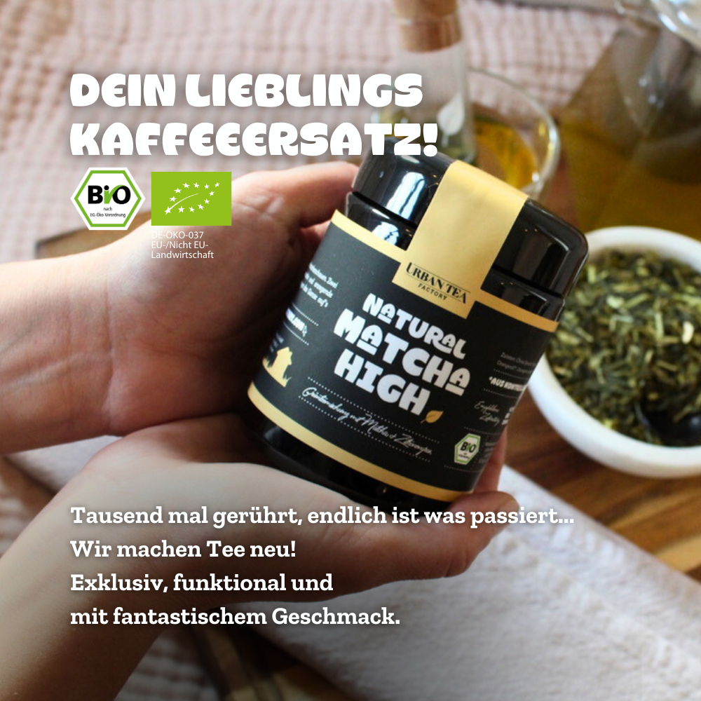 Natural Matcha High - Bio Grünteemischung mit Matcha & Zitronengras - Buffetglas - 80g