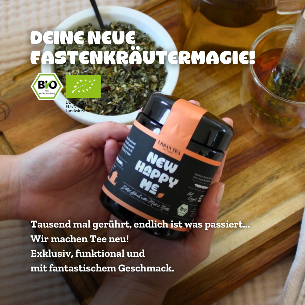 New Happy Me - Bio Puretoxmischung mit Mate & Brennnessel - Buffetglas - 80g