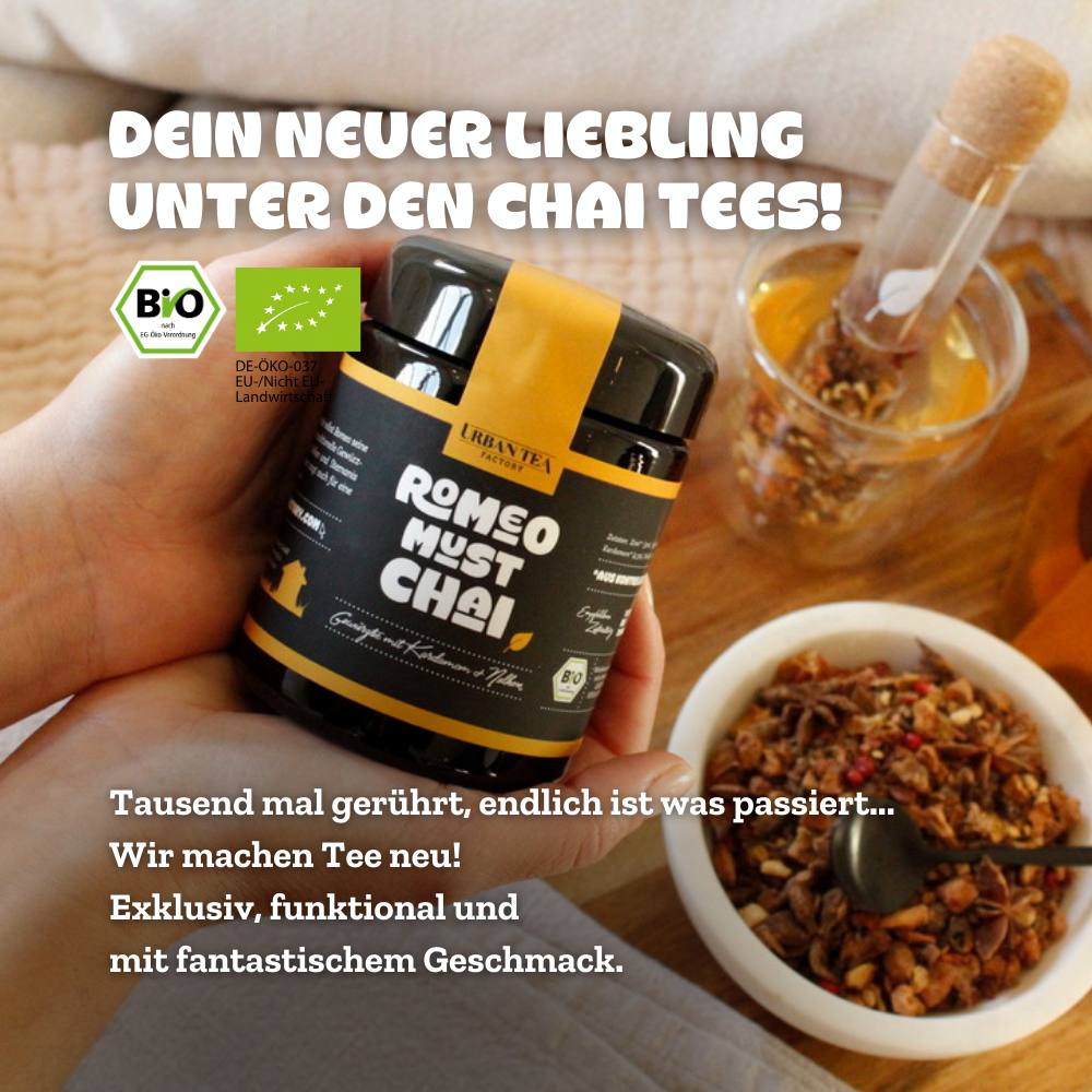Romeo Must Chai - Bio Gewürztee mit Kardamom & Nelken - Buffetglas - 120g