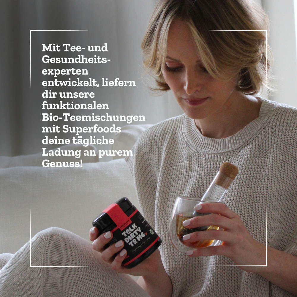 Talk Dirty to Me - Bio Schwarzteemischung mit Maca & Ginseng - Buffetglas - 90g