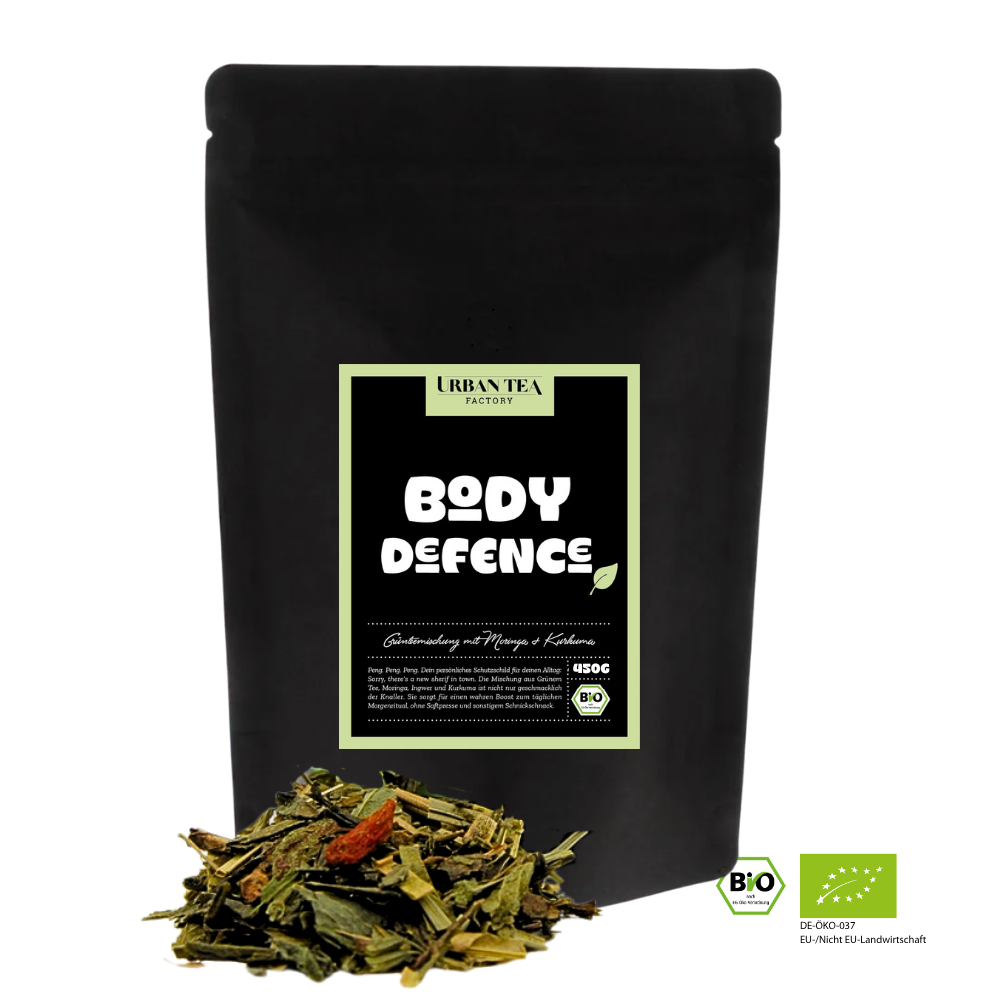 Body Defence - Bio Grünteemischung mit Moringa & Kurkuma - Gastrobeutel - 450g
