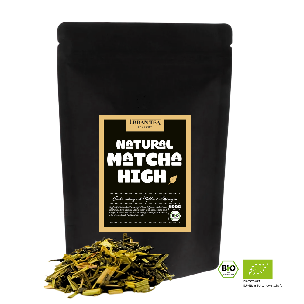 Natural Matcha High - Bio Grünteemischung mit Matcha & Zitronengras - Gastrobeutel - 400g