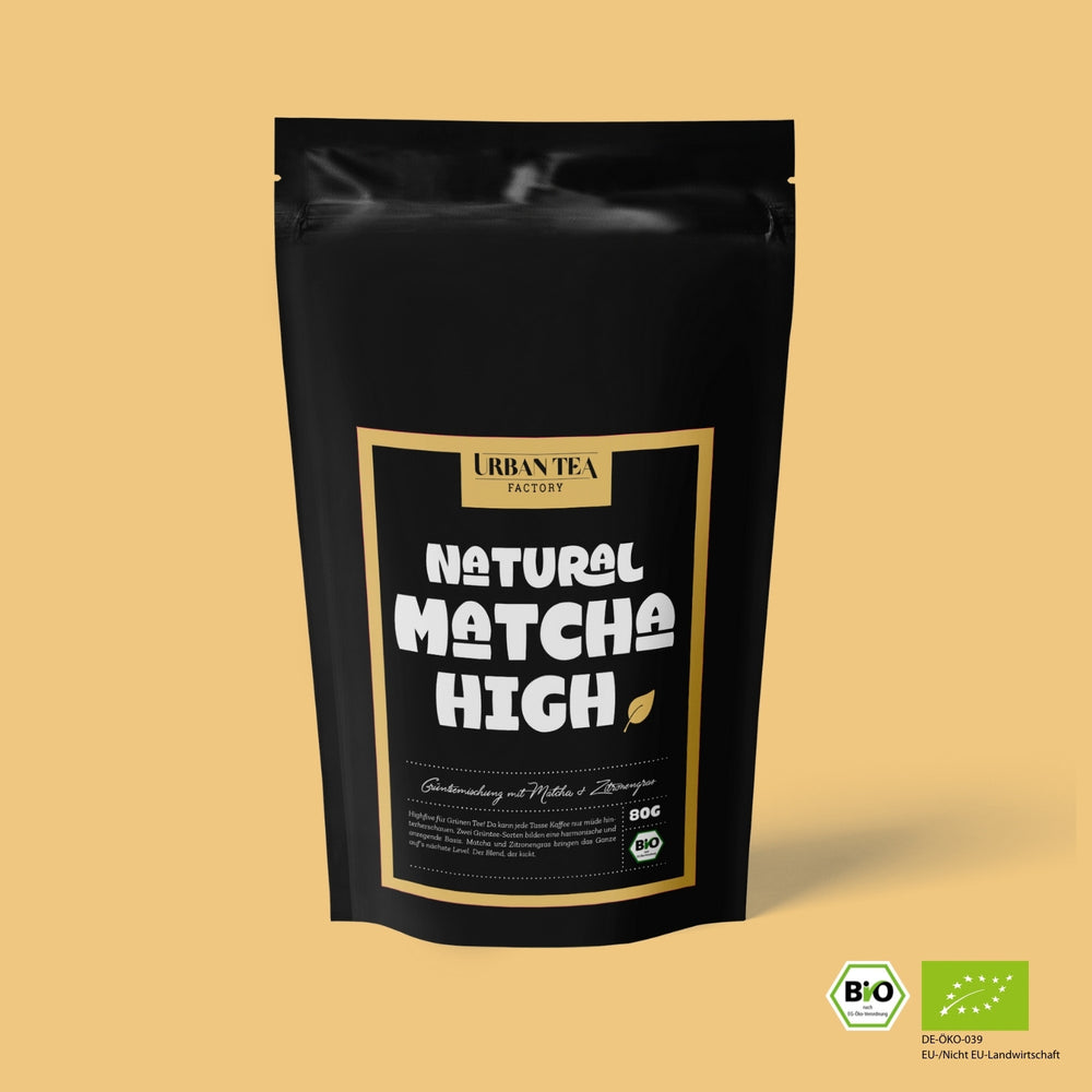 Natural Matcha High - Grünteemischung mit Matcha & Zitronengras - 80g - Bio